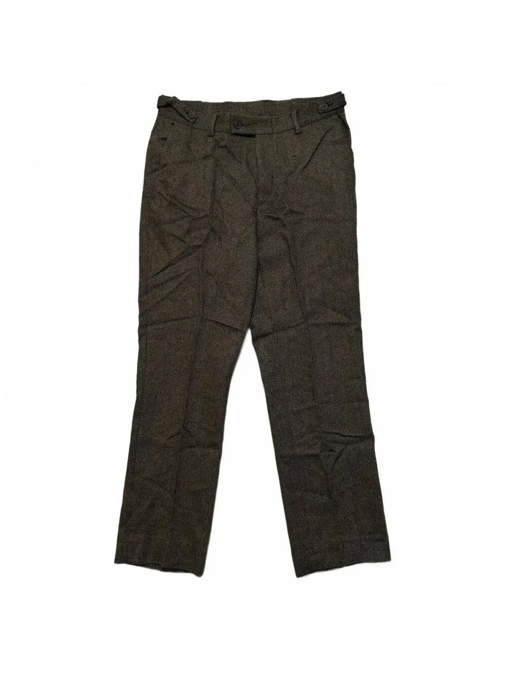 Gucci Herringbone Wool Straight Trousers Dress Chino Pants Men's 48 Brown